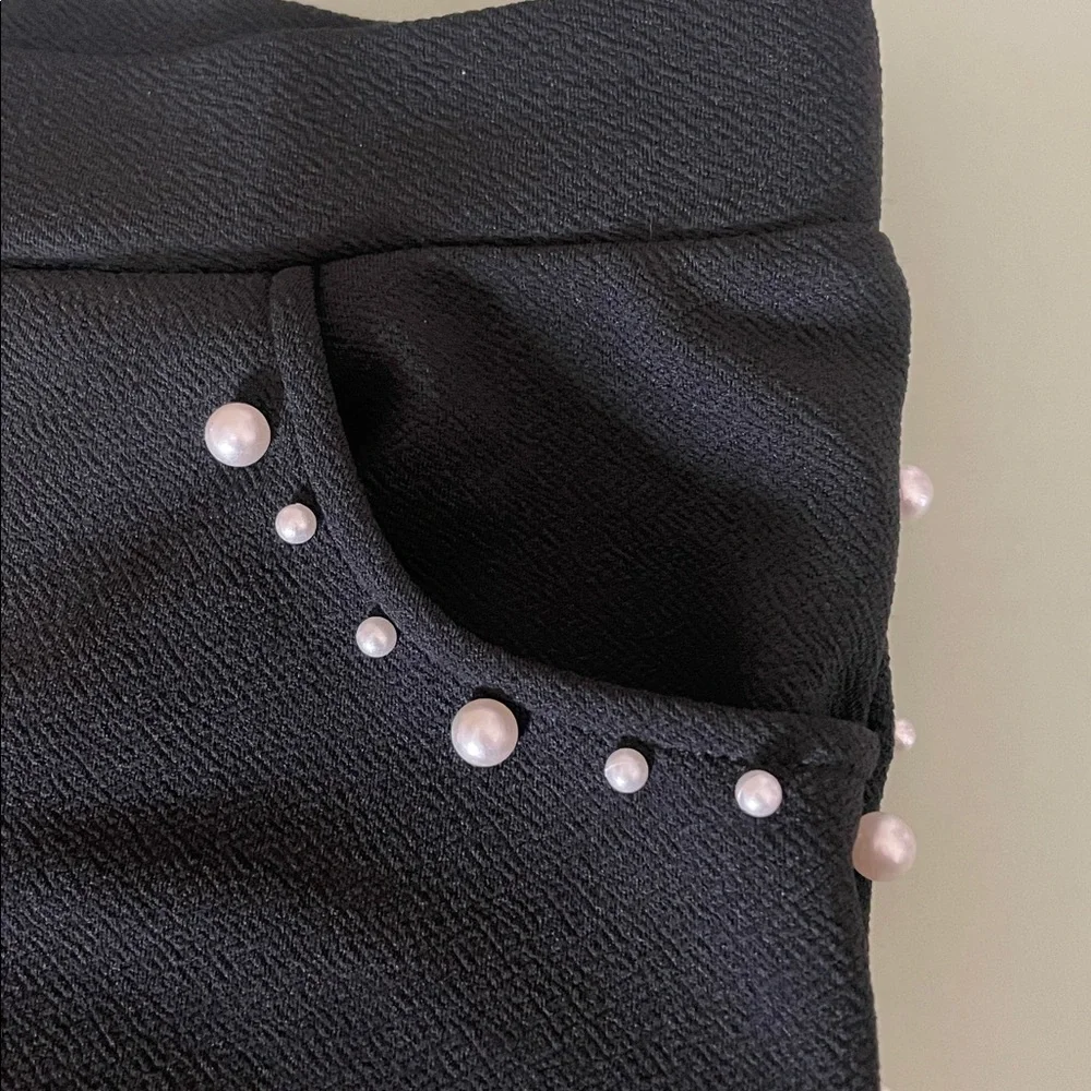 Black pants with Pearl Accents